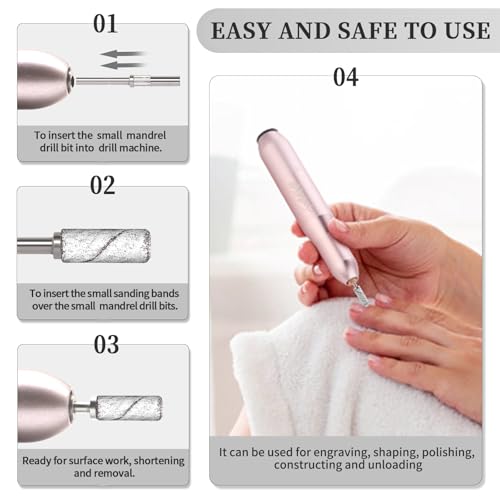100pcs 240 Grit Small Sanding Bands for Nail Drill with 2pcs 3/32’’ Upgrade Mandrels Bits, Mini Sanding Bands for Nail Drill for Manicure Nail Salon and Nail Enthusiasts Use, White - size: 100Pcs 240 Grit-White