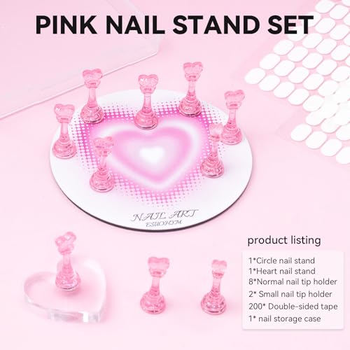 Nail Stands for Press On Nails Painting Display Practice - color: Pink, size: Medium