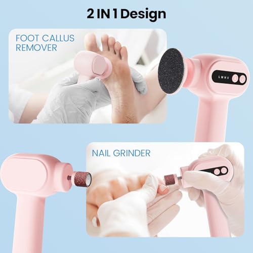 2-in-1 Electric Callus Remover for Feet, Professional Pedicure Tools Gift - color: Pearl White