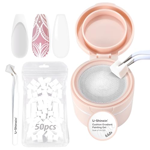 Cushion Gradient Painting Gel, Ombre Nails Aura Nails - color: White1