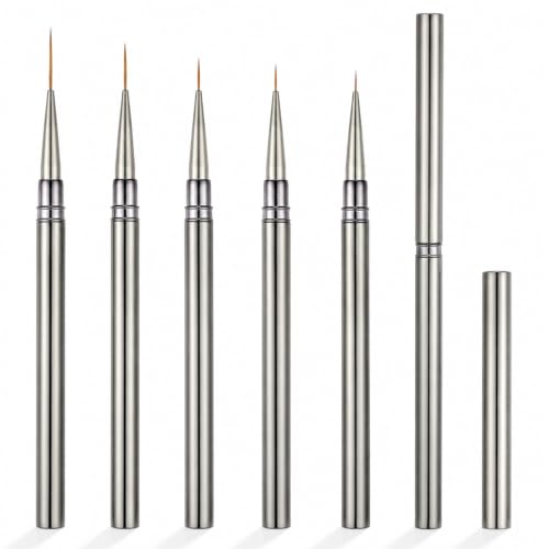 5Pcs Metallic Nail Liner Brushes,Liner Brushes for Nails