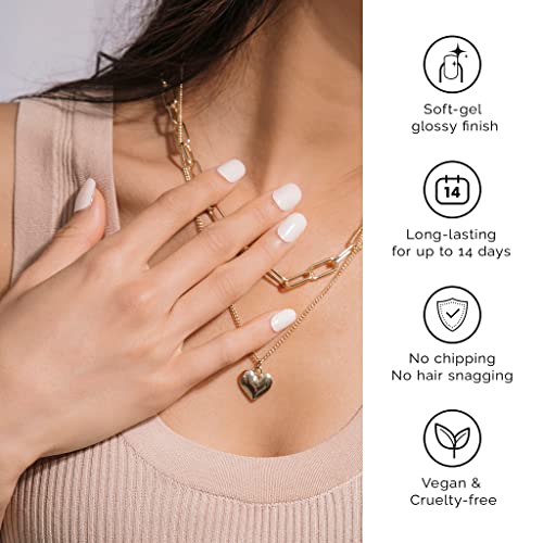 NAILOG Semi Cured Gel Nail Strips 20Pcs Nude Gel Nail Stickers - Beige - color: Beige