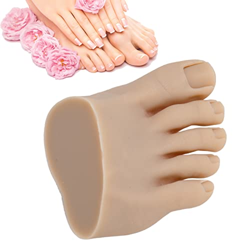 Silicone nail practice foot model, lifelike dark skin reusable half foot