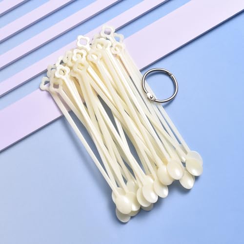 300 Tips Nail Swatch Sticks with Ring, Nail Practice Sticks - color: Beige Spoon Shaped