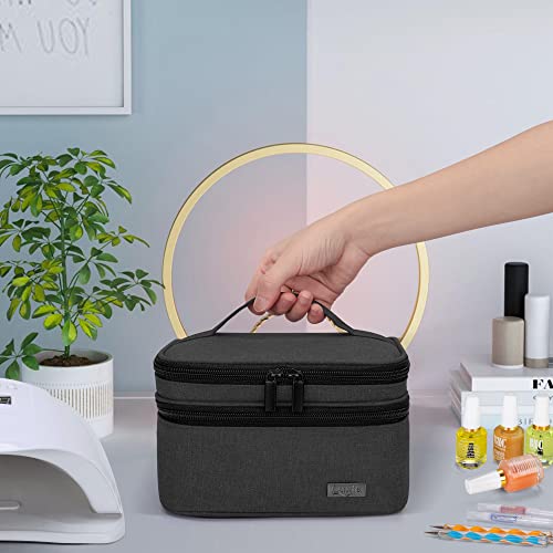 LUXJA Nail Polish Storage Case Holds 20 Bottles, Black - color: Black