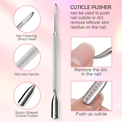 Makartt 3-Pack Silver Cuticle Nipper Set, Pusher & Nail Trimmer - size: Silver-3pcs