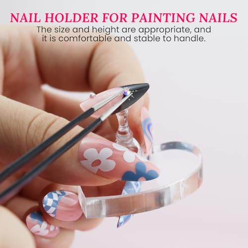 Wooden Stand for Nails Art Display Practice 2 Set - color: Walnut, size: Large