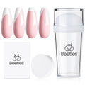 Beetles French Tip Nail Stamp 3Pcs Silicone Nail Stamp Kit - color: D - Clear-3