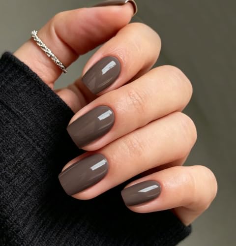 JMEOWIO Semi Cured Gel Strips Nail Art Sticker Wrap Brown - color: Brown