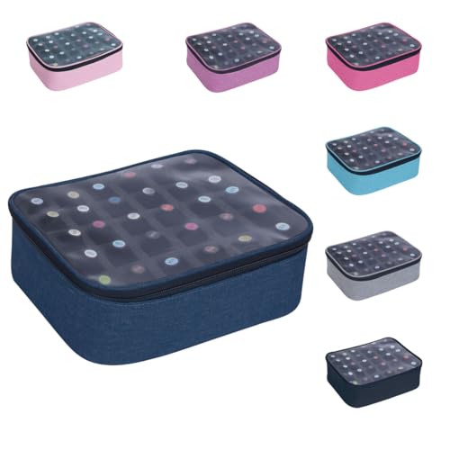Small Clear Nail Polish Organizer Holds 30 bottles(15ml-0.5fl.oz) Nail Polish Case Multifunctional Nail Polish Bag organizer, Cosmetic Travel Makeup Cases for Women Blue - color: Blue, size: 1Pcs-30 bottles
