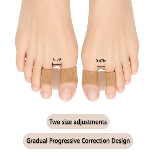 Toe Spacers for Women Men, 4 Pack Gel Toe Separators with 2 Spacing Sizes - size: S+L(4-PACK)