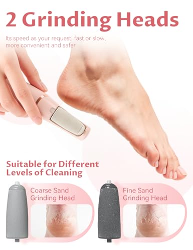 Callus Remover, 2026 Upgraded 3rd Electric Callus Removers for Feet, Foot File Callus Remover Pedicure Tools with 2 Speeds, for Dry/Calluses/Cracked/Hard Skin - Soft Smooth Skin (Pink)