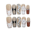 Handmade Medium Taper Square Press On Nails|Reusable & Salon QualityO932, L - color: O932, size: L