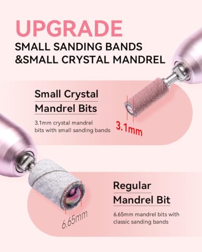 Makartt Nail Drill Bits Sanding Bands - 100 Pcs 240 Grit Set (Pink, #240) - size: 240 Grit