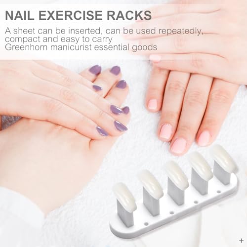 3PCS Nail Stand Nail Practice Display Board Nails Display Practice False Nail Art Tips Practice Display Stand Tool Nail Training Tools Plastic Stand with 110PCS Tips (White) - color: White