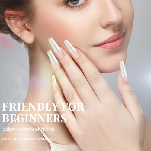 krofaue Natural Acrylic Nail Tips Square - Half Cover Coffin False Nails - color: Natural Square Coffin Half Cover
