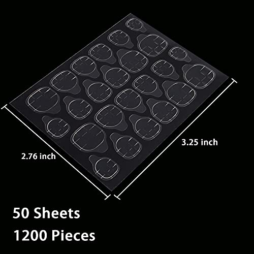 Laza 1200pcs Thin Breathable Adhesive Tabs Super Sticky Nail Glue Stickers - size: Clear 1200 Pcs