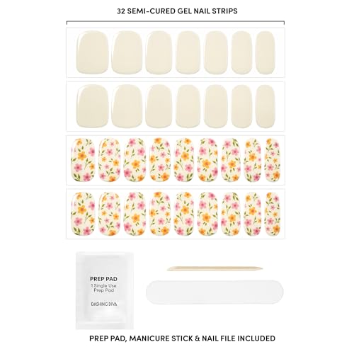 Dashing Diva Glaze Design Nail Strip Set - Gnome of Your Business - Long Lasting, Chip Resistant, Semi-Cured Gel Nail Strips - 4-Piece Manicure Set with 32 Strip - color: Gnome of Your Business