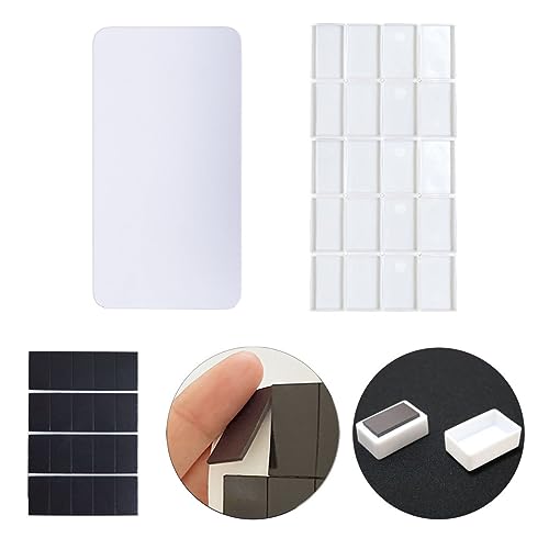 FCLUB Empty Watercolor Palette Tin Set with 20 Full Pans & Magnetic Strip - color: White, size: 6.7" x 3.5" x 0.6"