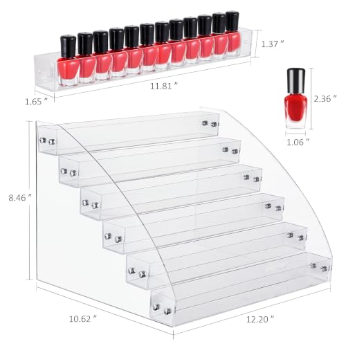 KINGROW Nail Polish Organizer Durable Easy Install (Pack of 22) - size: 6 Layers (Pack of 22)