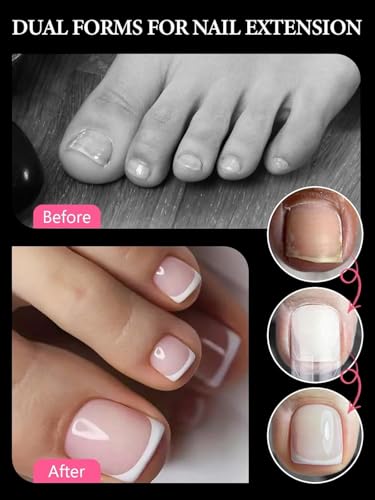 EBANKU 120Pcs Poly Gel Nail Forms for Toes, Long Square Dual Forms - color: 120P Long Square Toenail