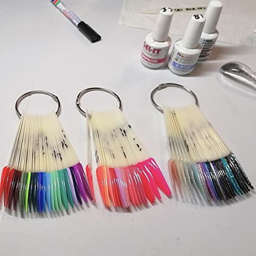 160 Pieces Nail Swatch Sticks Natural Stiletto Display Tips Color Swatches Pointed Tip Nail Sample Sticks