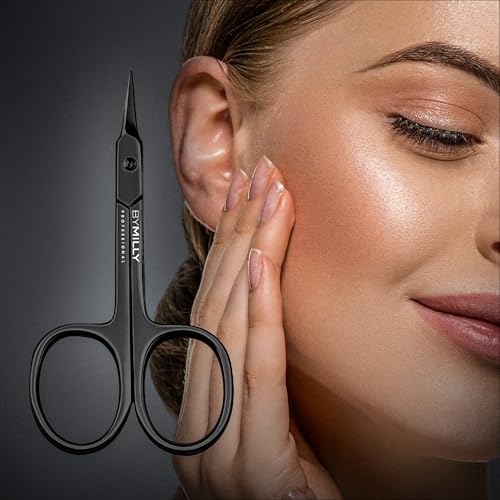 Cuticle Scissors, Curved Blades, Titanium Black, High Carbon Stainless Steel, Hand Sharpened (Arrow Head, Titanium Black) - color: Titanium Black