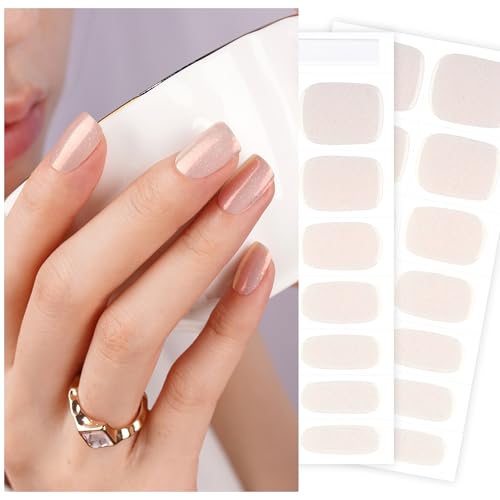 DANNI & TONI Semi Cured Gel Nail Strips Mermaid Glitters (Fairy Dust) Aurora Gel Nail Stickers 28 Stickers Gift for Woman - color: Fairy Dust