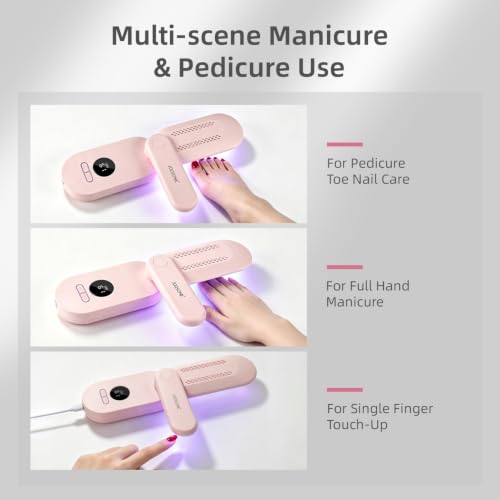 JODSONE Compact Cordless U V Light for Gel Nails Rechargeable Nail Lamp