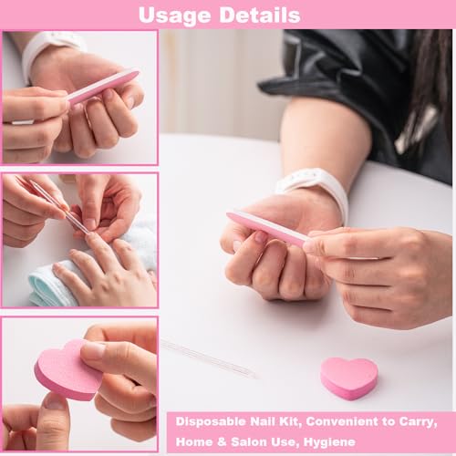 Nail Kits 3-Piece, 30 Sets Individually Packaged Nail File Kit