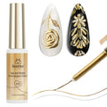 Beetles Metallic Gold Gel Liner 7ml French Tip Gel Polish 3D Mirror Effect - color: B - Gold-1