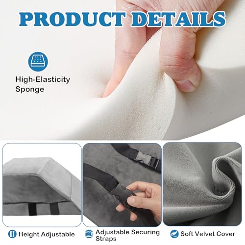 Wedge Adjustable Recliner Leg Rest Cushion 6inch Thick Recliner Foot Rest Cushion with High Elastic Foam and Straps Multipurpose Leg Elevating Pillow for Chair Sofa Bed Couch