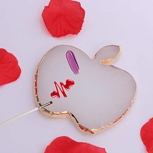 minkissy -Shaped Nail Art Palette Resin White 3.54 X 3.38 X 0.39 in
