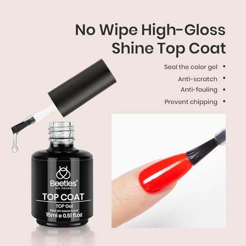 Beetles Gel Base and Top Coat Set 2Pcs 15ml Soak Off Nail Polish - color: G-Clear-2