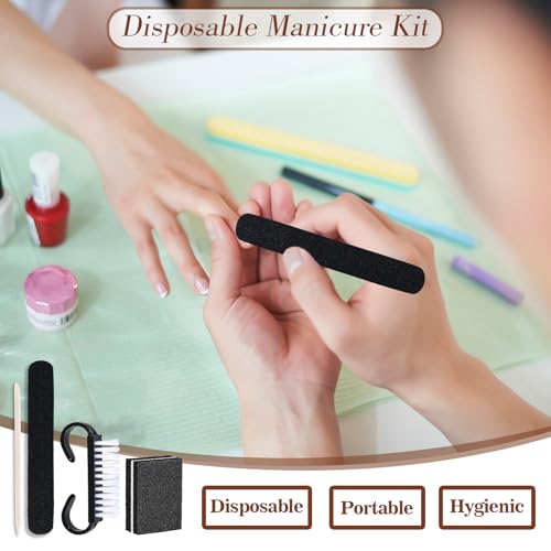 50 Sets Disposable Manicure Kit(50 Set-Black) - size: 50 Set-Black