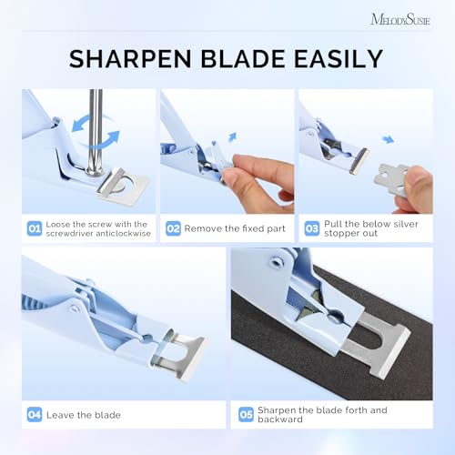 MelodySusie Adjustable Stainless Steel Acrylic Nail Clippers, Blue - color: Blue