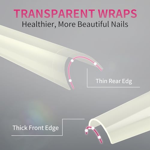 krofaue Natural Acrylic Nail Tips Square - Half Cover Coffin False Nails - color: Natural Square Coffin Half Cover