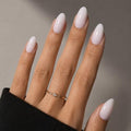 White Press On Nails Almond - Milky White Nails Fake Nails - color: 2A - Milky White