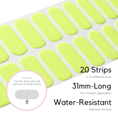 NAILOG Semi Cured Gel Nail Strips Lime Green Gel Nail Stickers - Lime Bomb - color: Lime Bomb