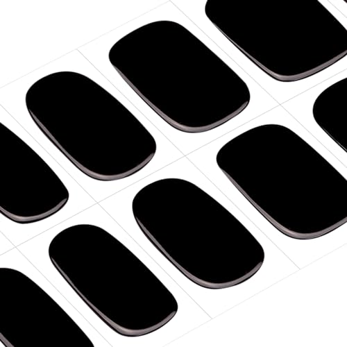DANNI & TONI Semi Cured Gel Nail Strips Black (Obsidian) Gel Nail Polish Stickers Glossy Nail Wraps 28 Stickers - color: Obsidian