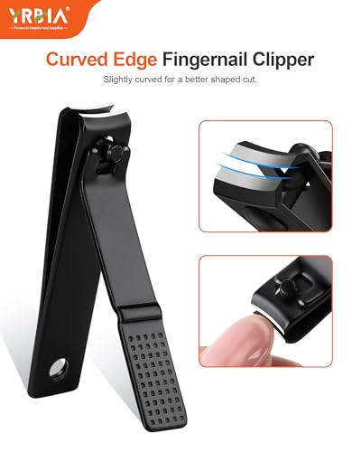 4 Piece Ultra Sharp Nail Clipper Set with Glass File & Tin Box, Black - size: 4-piece set