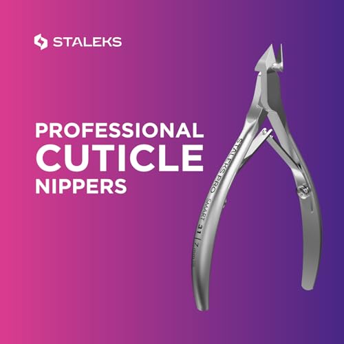 STALEKS PRO SMART 31 Cuticle Nippers, 7 mm, Inclined Edges with Heel - size: 7mm