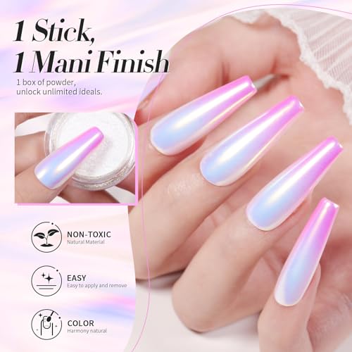 Born Pretty Chrome Nail Powder Auroras Nail Powder Mermaid Pearl Powder - color: Color 1