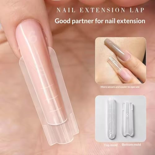 140Pcs Sandwich Dual Nail Forms 14sizes Quick Building Gel Nail Extensions-Dual Form with Reusable Top and Bottom Mold Tips (No.#43 (140Pcs)) - size: No.#43 (140Pcs)