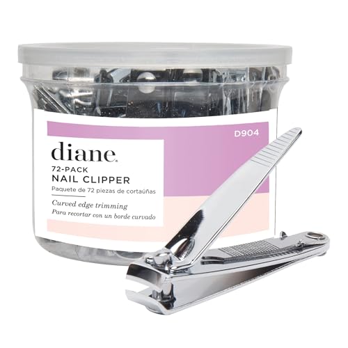 Diane Stainless Steel Toenail Clippers with File & Cleaner, 72-Pack - style: Finger Nail Clipper Curved Edge