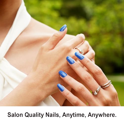 DANNI & TONI Semi Cured Gel Nail Strips Klein Blue Royal Blue Gel Nail Wraps 28 Stickers | Infinite Blue - color: Infinite Blue