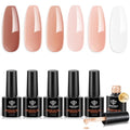 modelones Gel Polish Builder Nail Set, Base Colors 8-in-One Jelly Caramel - color: Builder Warm Sheer Nude Translucent