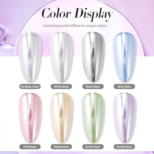 BORN PRETTY Silver Chrome Nail Powder Super Glossy Mirror Effect - color: Color 6