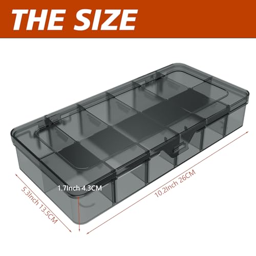 SRNYJAO Plastic Organizer Box,Clear Tackle Box Organizer Compartment - color: gray, size: 12 Grids