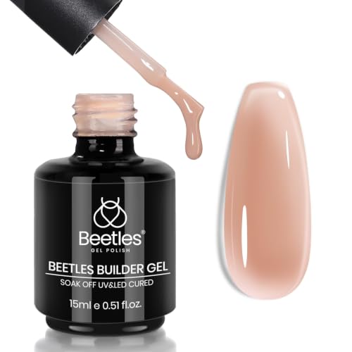 Beetles Builder Gel for Nails, 0.51 fl oz Caramel Nude Brown Building Gel - color: C - Jelly Brown